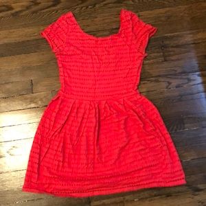 Aqua eyelet dress with scoop back